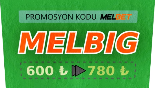 Bahisçi Melbet için bonus kodu'nin büyük formatta gösterimi