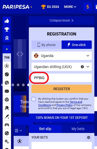 Pari Pesa registration form