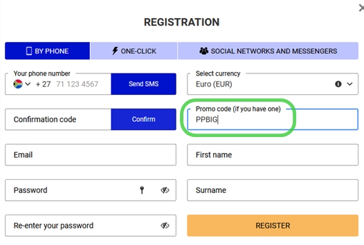 Pari Pesa registration form