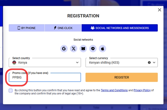 Pari Pesa registration form