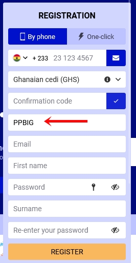 Pari Pesa registration form