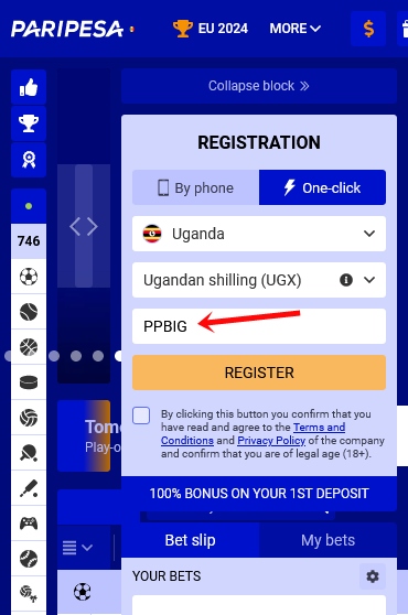 Pari Pesa registration form