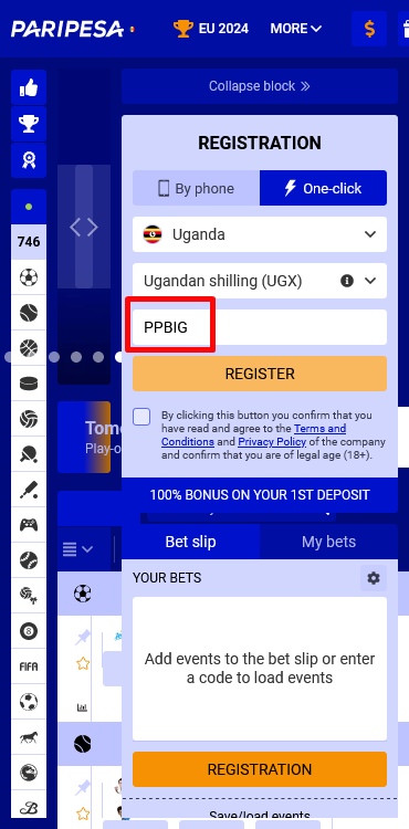 Pari Pesa registration form