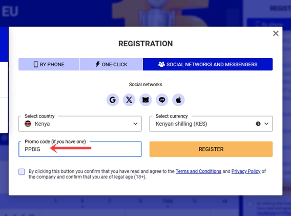 Pari Pesa registration form