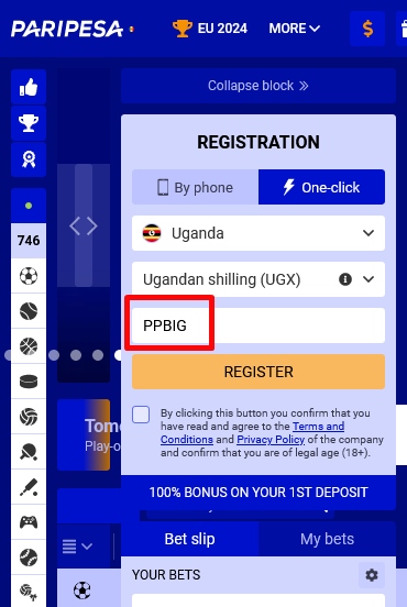 Pari Pesa registration form